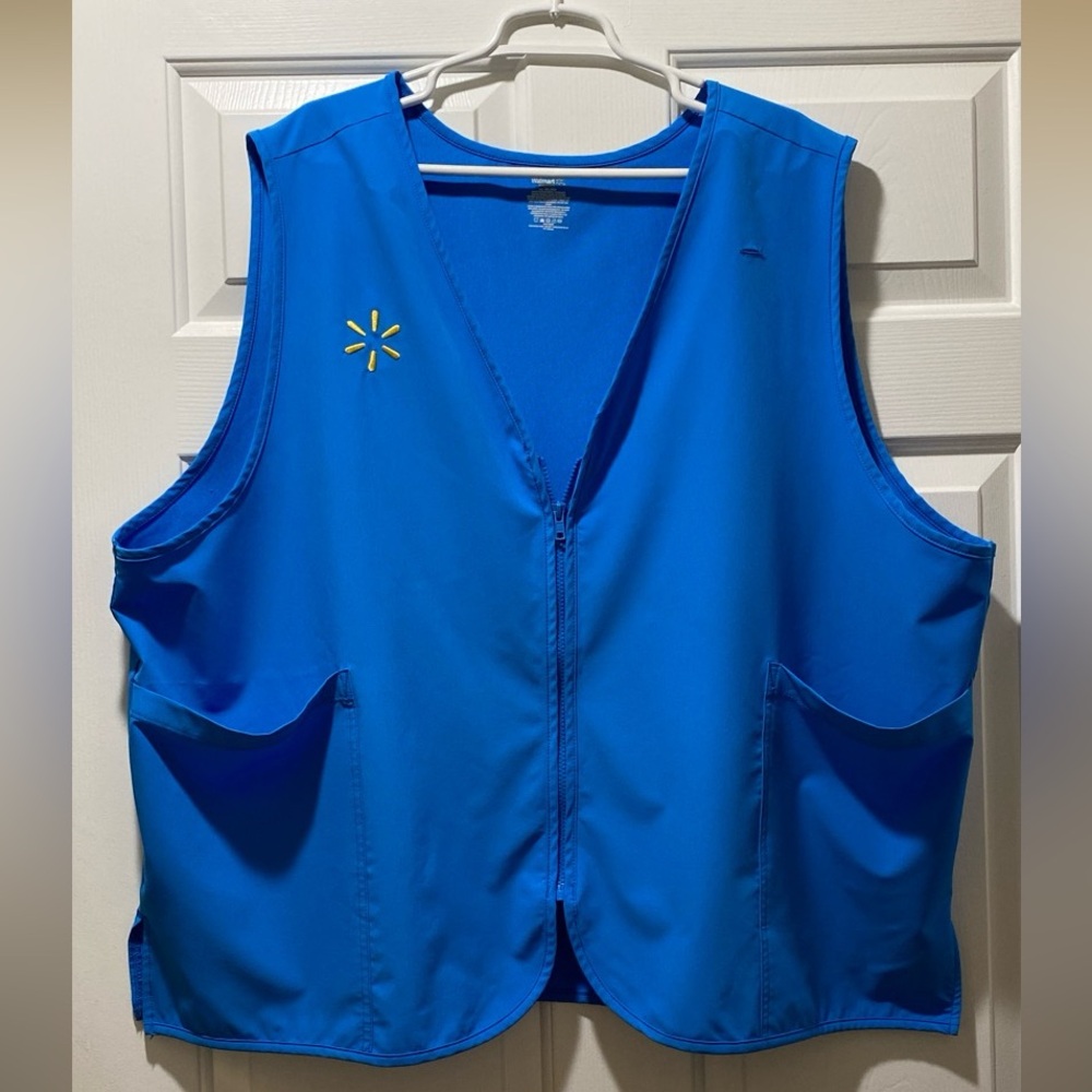 🦋SOLD🦋 Walmart Associate Employee Vest Men 4X Blue Uniform Chest = 60”